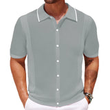 Fongt Men's Spring And Summer New Knits Solid Color Leisure Business POLO Shirt Men's