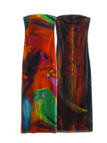 Fongt New Women's Printed Net A Word Shoulder-To-Shoulder-Back Dress Dress