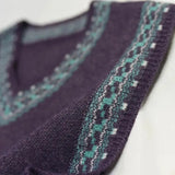 Purple Sleeveless Knit Pullover For Women Casual Loose Printed V-neck Korean Sweaters Vests Preppy Knitwear