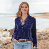 Fongt Golden Velvet Shirt Women's 2025 Long-Sleeved Velvet T-Shirt