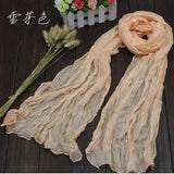 Brand Fashion Casual Foulard All-match Solid Soft Cotton Long Scarf Women
