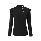Sleeve Knitwear Rib Ruffle