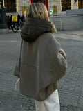 Removable Puffer Hoddie Patchwork Zipper Jacket-Outfit