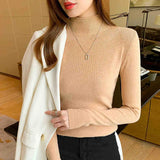 Fongt Women's Half-High Collar Bottom Shirt With Autumn And Winter Gas Sweater 2024 New High-End Feel