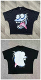 Boxy Fit Tee Cartoon Spoof Printing Beauty Trend Loose Long-Outfit