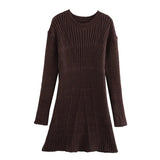 Fongt 2025 New Korean Style Dress Femininity Elegant Japan And South Korea Leisure Loose Knitting Dress Short Dress