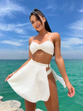 2023 New Leak Eye Cloth Sexy Side-Leak Net Yarn Three-Piece Swimsuit Swimsuit