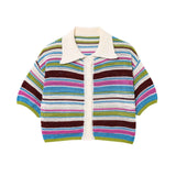 Fongt 2025 New Crochet POLO Shirt Knitted Knitted Blouse Shorts Set B62049