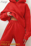 Suit Solid Casual Tracksuit Women Fleece 2 Pieces Set Winter Spring Sports Warm Sweatshirts Pullover Sweatpants
