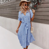 High Waist Casual Loose Single-Breasted Midi