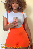Fashion Womens Spandex Bib Shorts 2023 Summer Casual Solid Color High Waist Rompers