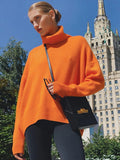 Oversize Women's Turtleneck Sweater Green Elegant Loose Cashmere Autumn Winter Ladies Pullover 2022 Fashion Sweaters