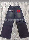 Sales 2024 Summer New Niche Design Blue High Street Jeans Are Popular With Leisure Trend-Outfit
