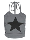 crop cami top with 2000s Y2k star and halter