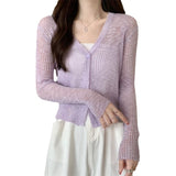 Long-Sleeved Air-Conditioning Shirt Sunscreen Shawl Shawl Short Outer Light And Thin Knitted Cardigan Breathable Comfortable