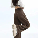 Vintage High Waist Straight Baggy Jeans-Outfit
