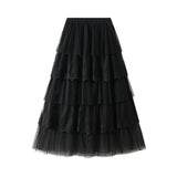 Fongt Skirt Half Dress Women's Summer 2025 New High-Rise Thin Sand Skirt High-End Yarn Skirt 0208
