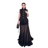 Fongt Summer Women's New Lotus Leaf Side High Waist Slim Solid Body Skirt