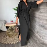 Fongt New Women's Wear Temperament V Tie With Waist Loose Casual Plus Size Winter