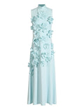 Fongt Temperament Famous Wind Dress Woman 2025 Summer New Fashion Flowers Spliced High-End Sleeveless Tlosso With Long