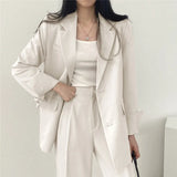Fongt And Autumn New Blazer Female British Wind Casual Versatile Blue Small Medium Long Suit Female-Outfit
