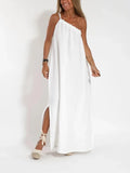 Fashion Oblique Shoulder Asymmetrical Open