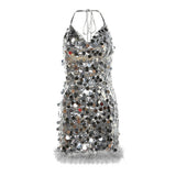 2024 Summer New Women's Pure Color Repair Height Waist Fashion V Collar Hanging Neck-Laught