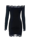 Lace Bandeau Slim Mini Dress-Outfit