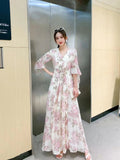 Fongt New Sling Style High-Waisted Dress Temperament Commuter National Style Dress With Inner Lining