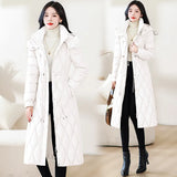 Fashion Cotton-Padded Clothes Female Long Money Over The Knee Can Remove Cap Down Cotton-Padded Jacket Show Thin Two Wear Can Take Off Discharge Cotton-Padded Clothes Add Thick Coat-Outfit