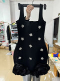 New Women's Black Blue Design Sleeveless Vest Sling Leafside Mini Dress For Summer 2025