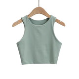 Fongt Yoga Female Training Double Layer Ultra Short Solid Color Vest-Outfit