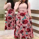 Summer Digital Temperament Commute Multicolor Printing Round Neck Long Sleeve Short