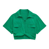 New Elastic Blended Multi-Color Short Style Shirt 7385036-Outfit