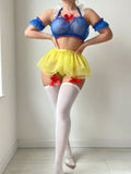 Snow White Mesh Lingerie Set-Outfit