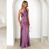 Fongt New Trendy Slanted Sling Fashion Showback Party Dress Dress Woman