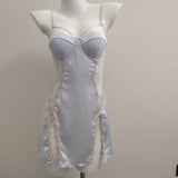 Fongt Thin Pajamas 2025 New Female Summer Pure High-End Feel Beautiful Breast Open Sexy With Chest Pads With Slinging Skirt