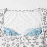 White Leopard Printed Lace Patchwork Crop Top-Outfit