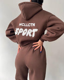 Fongt Casual Plus Velvet Long-Sleeved Hooded Trousers Set For Autumn/Winter 2025