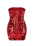Sequin Bodycon Tube Mini Dress-Outfit