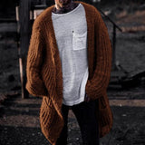 Fongt Men's New Mid-Weddy Knitwear Men's Thick-Knit Sweater Jacket