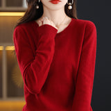 Fongt Women's Fall / Winter 2023 New Loose Knit Women's Top With A Sweater Soft Waxy Sweater-Outfit
