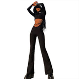 Summer V-shaped Waist Navel Cross Solid