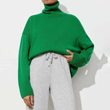 Women Turtleneck Sweater Knitted Oversized 2022 Autumn Winter Thick Warm Pullover Tops Ladies Casual Loose Female Pull