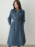 Fongt Long Wind Coat Women's 2025 Chic Design Sense Early Spring Double Buckle