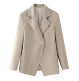 Fongt Women's Clothing Explosion Clip High Waist Repair Solid Color Button Suit Jacket Short
