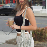 Spice Girls Wind-Hit Color Lace, Slim, Slim, Short Vest, 2024 New Little Sexy Back Halter