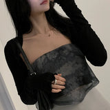 New Summer Fashion Women's Wear Ultra-Short Solid Color Slim Long-Sleeved Sunscreen