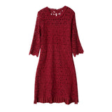 dress 2023 spring and autumn new style large size women's medium sleeve medium length A-line