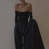 Sexy Backless Bandage Bodysuit Women Basic Tops Slim Rompers Straps Bodysuits Club Party Clothes catsuit y2k vintage